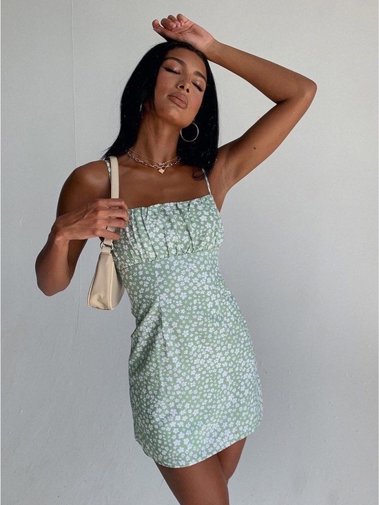 Princess Polly Dresses & Skirts - Princess Polly Green Floral Mini Dress